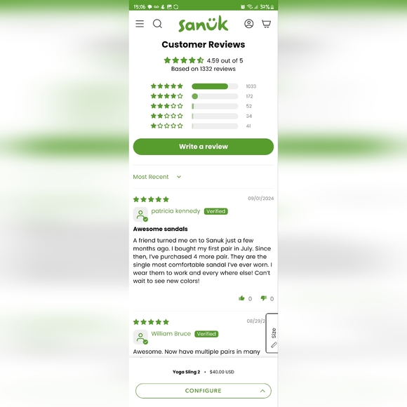 Sanük: Yoga Sling 2 Sandals, Gray, Size:10, EXCELLENT Condition, Cushioned Sole - Picture 3 of 15